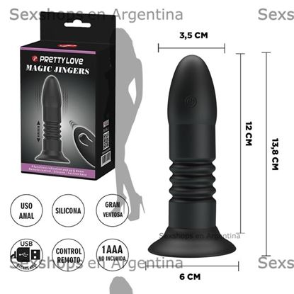 Dildo con sopapa y sistema de movimiento con control inalambrico